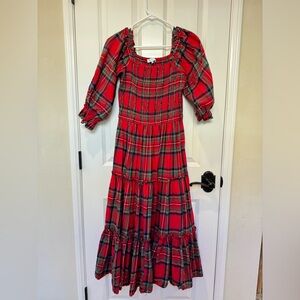 Ivy City plaid smocked flannel dress.